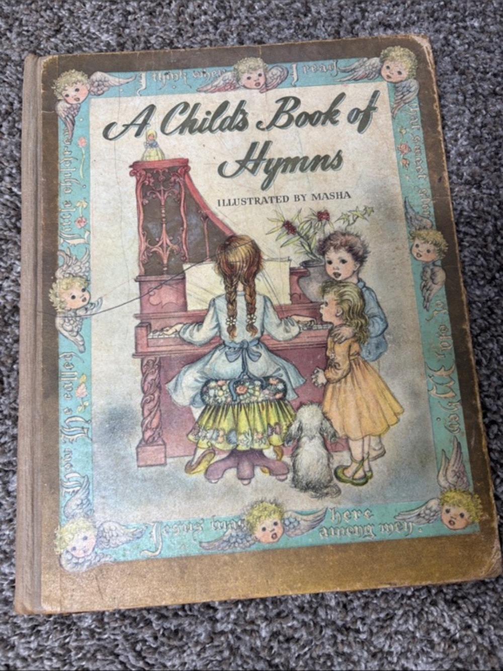 A Child's Book of Hymns 1945 Christian Classic Music beautiful illustrations